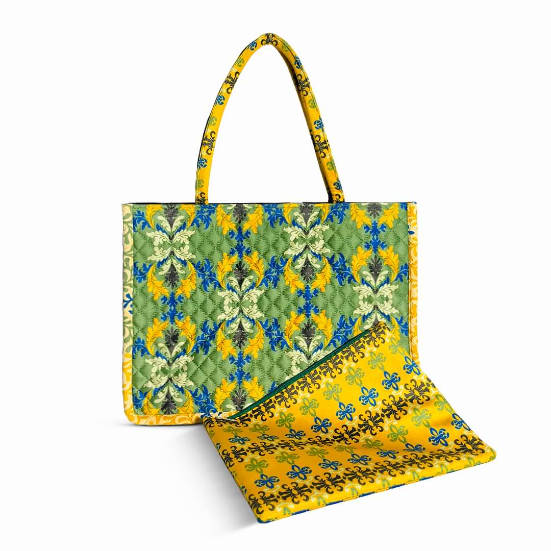 Yellow Velvet Tote Bags