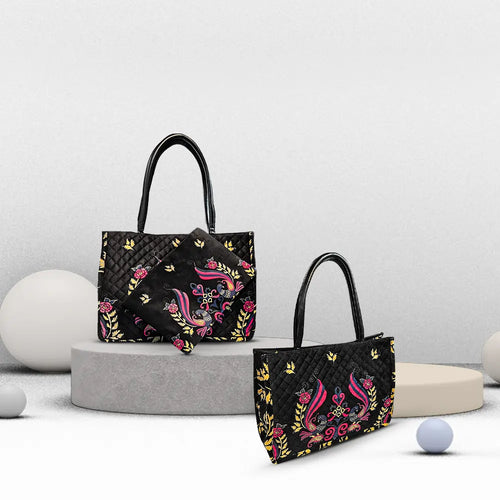 Black Velvet Tote Bag & Pouch
