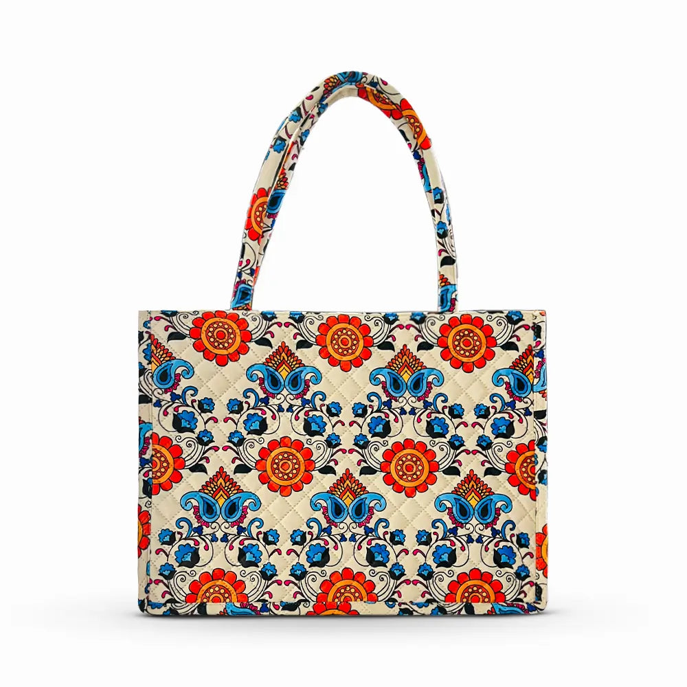 Orange Velvet Tote Bag & Pouch